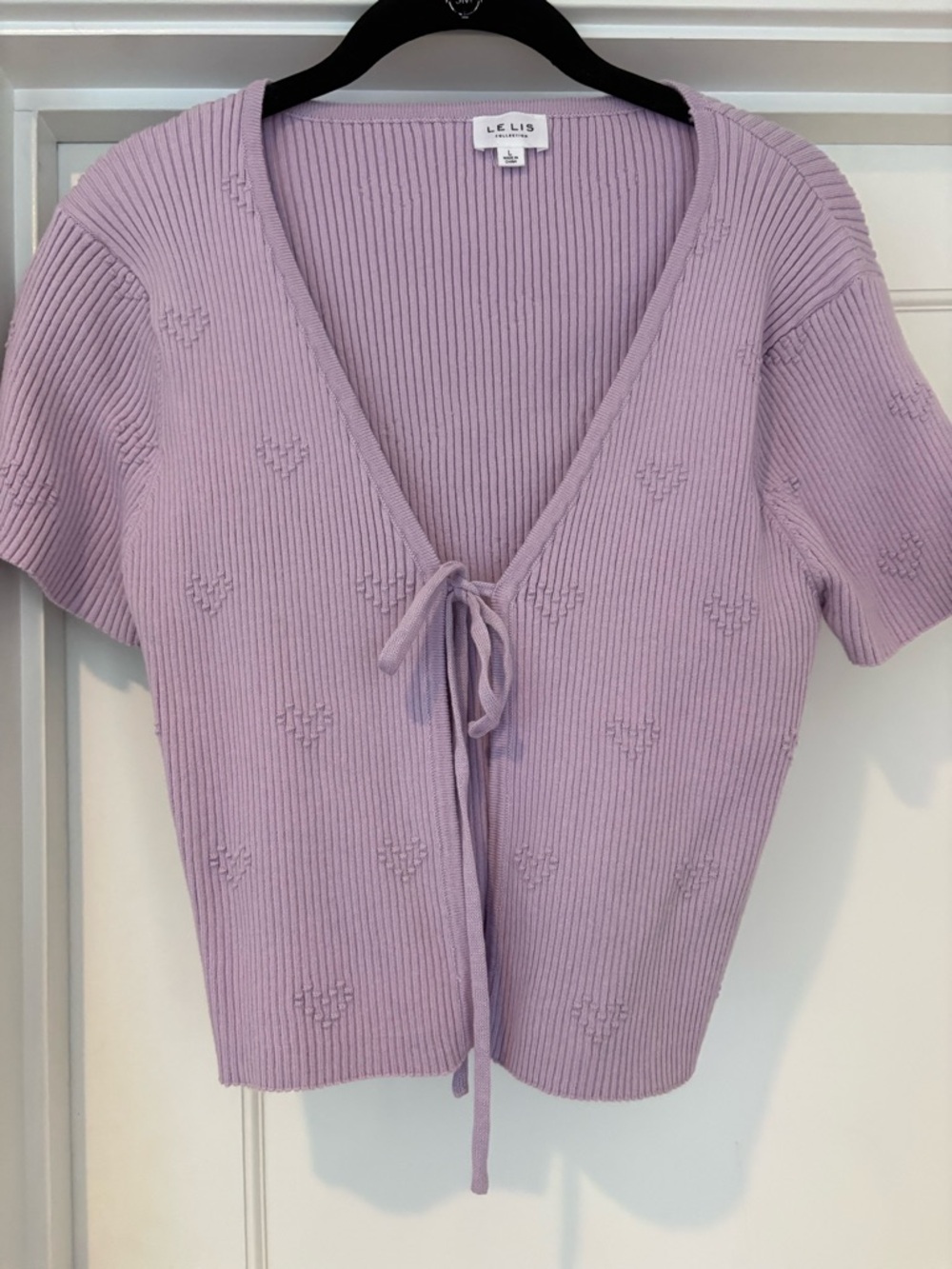 Le Lis Lavender Ribbed Knit Top